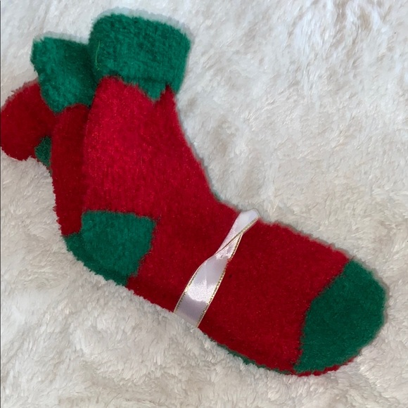 Red Grinch Fleece Sweater with Green Socks - Picture 3 of 7